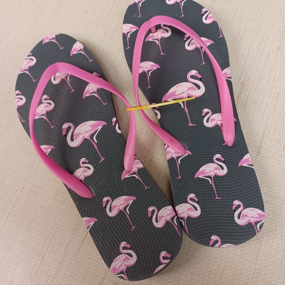 Pink Flamingo Sandals 9 10 Hot Pink